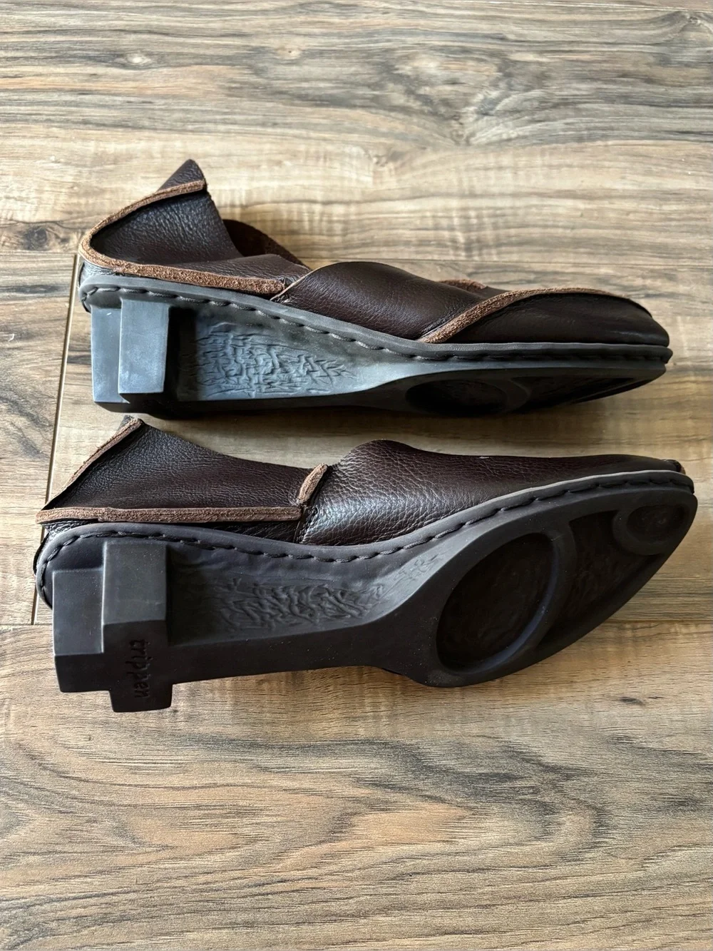 Trippen Avant Garde German Brown Leather Sculptural Heel Artisan Lagenlook EU 40